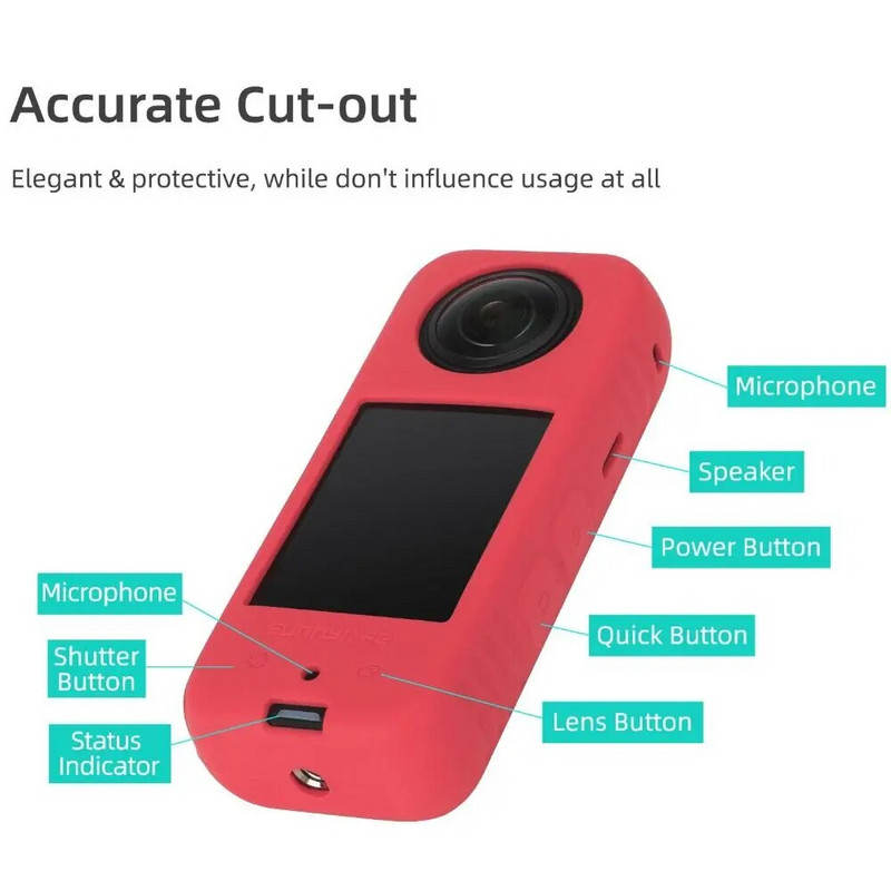 Za Insta360 X3 Silikonska zaštitna maska Zaštitna leća Zaštita zaslona Kućište za fotoaparat otporno na ogrebotine Dodaci za Insta360 X3