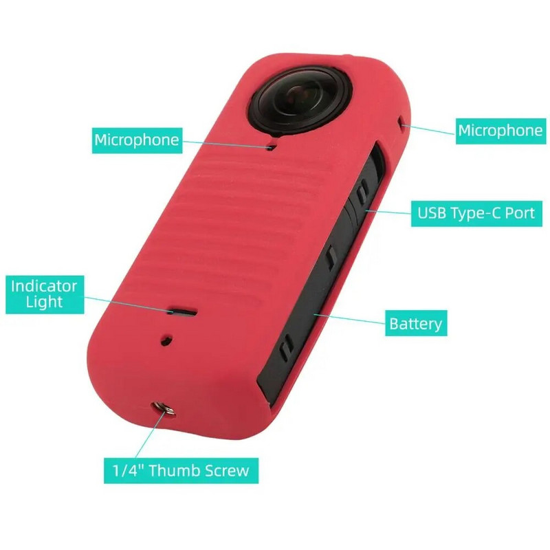 Za Insta360 X3 Silikonska zaštitna maska Zaštitna leća Zaštita zaslona Kućište za fotoaparat otporno na ogrebotine Dodaci za Insta360 X3