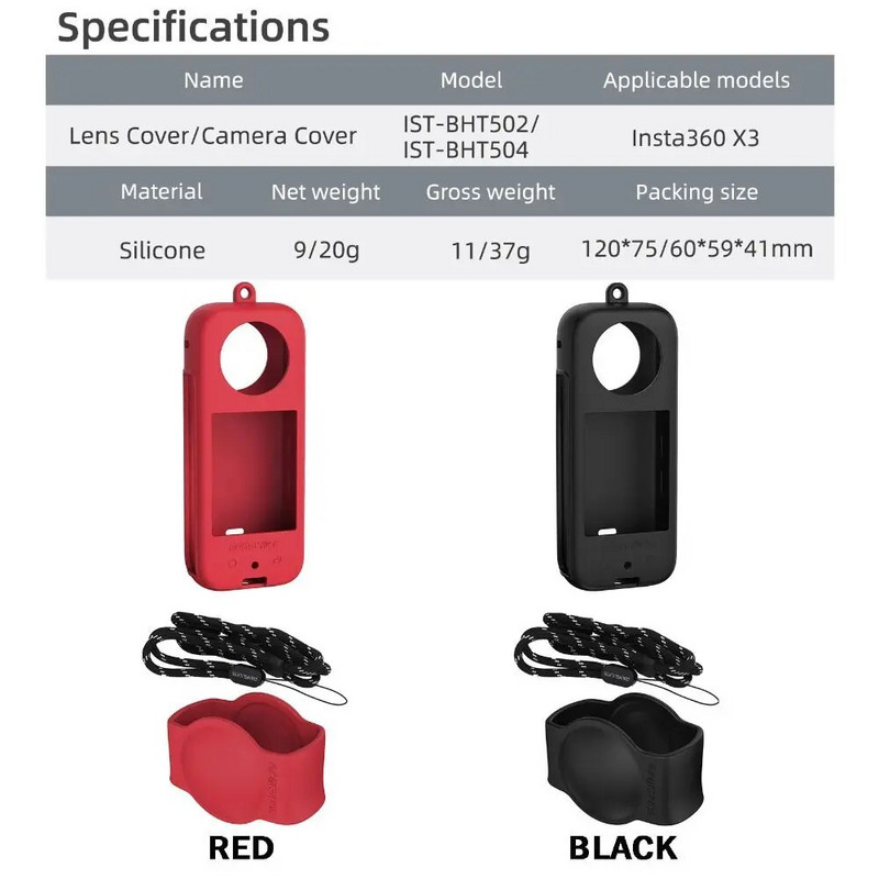 Za Insta360 X3 Silikonska zaštitna maska Zaštitna leća Zaštita zaslona Kućište za fotoaparat otporno na ogrebotine Dodaci za Insta360 X3