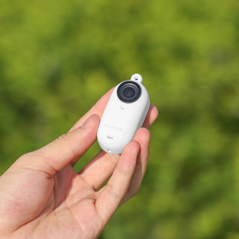 3 viename fotoaparato ir objektyvo rankovės dirželis, skirtas Insta360 GO 3 juodai baltas tuščiaviduris silikoninis dėklas, nešiojamas veiksmo kameros priedai