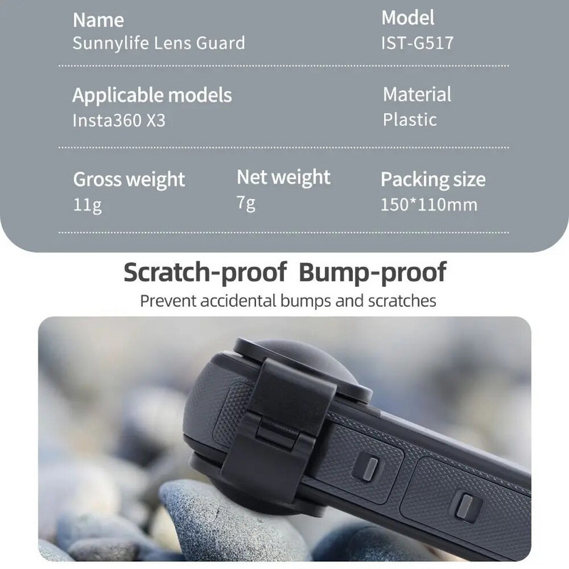 Objektīva aizsarga vāciņa aizsargs Pret skrāpējumiem cietā vāciņa aizsargmaciņa piederumi priekš Insta360 X3