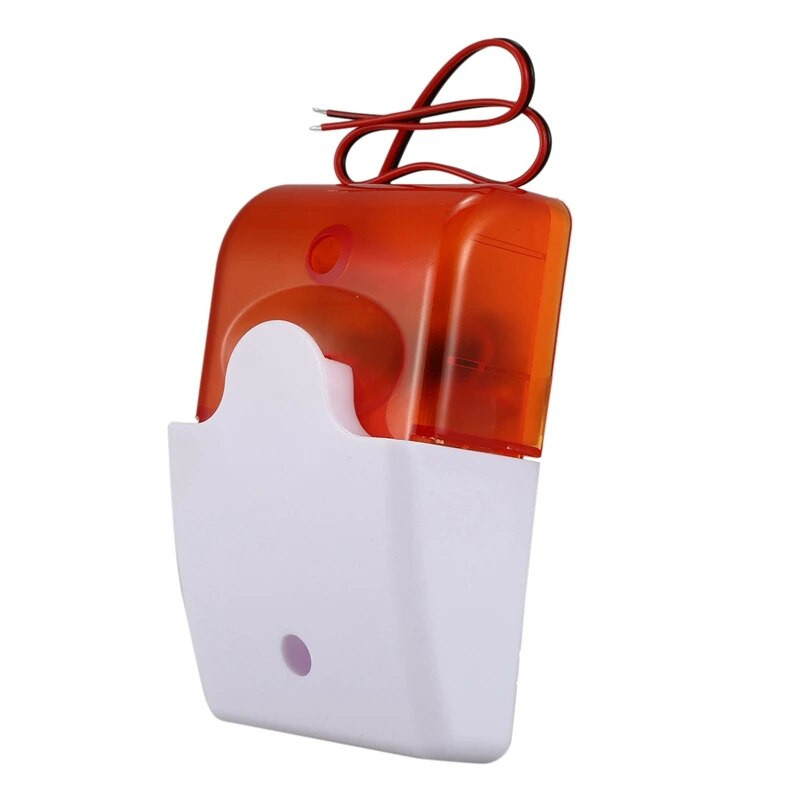 6X mini laidinė stroboskopinė įspėjamoji sirena Patvari DC 12V garso signalizacija mirksi šviesos garsas 115Db oranžinė sirena