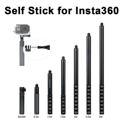Селфи стик за Insta360 X3/X2 Селфи стик с ръчно въже Лека дръжка за екшън камера за Insta360 ONE X3 X2 Аксесоари