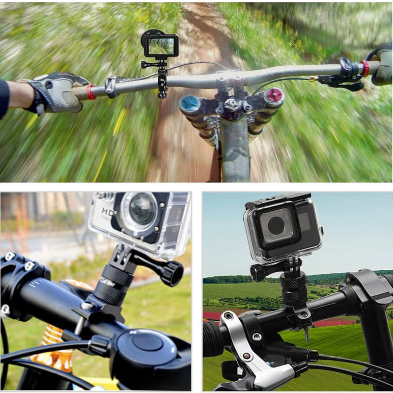 Suport pentru cameră de bicicletă pentru biciclete Ciclism pentru ghidon de motocicletă Suport de montare clemă metalică pentru accesorii Gopro 11 10 9 8 Insta360 X2 X3