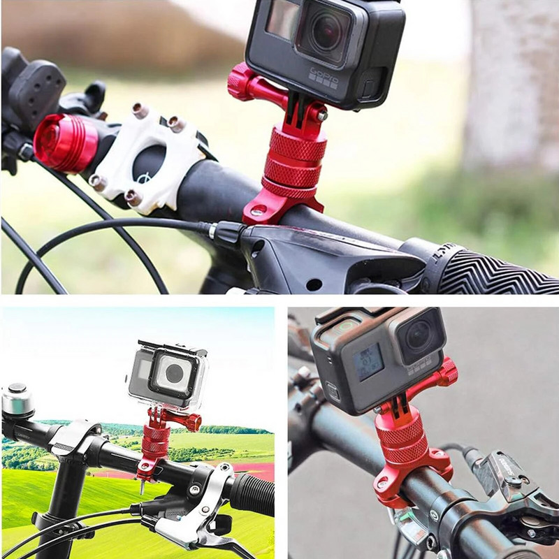 Suport pentru cameră de bicicletă pentru biciclete Ciclism pentru ghidon de motocicletă Suport de montare clemă metalică pentru accesorii Gopro 11 10 9 8 Insta360 X2 X3