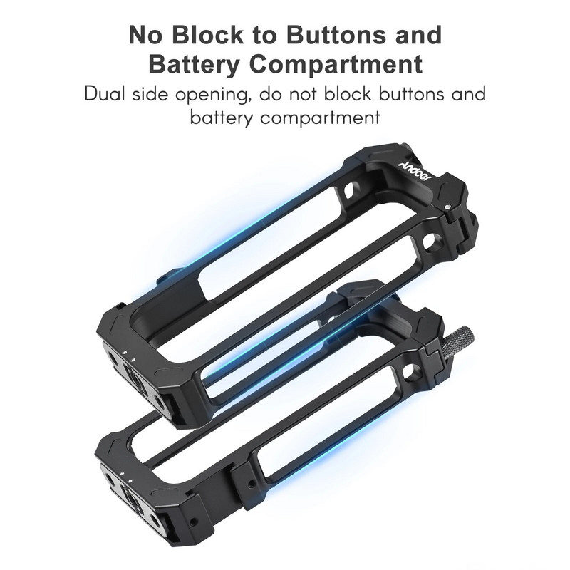 „Andoer“ sportinės kameros vaizdo narvelis, aliuminio lydinys, dvigubas šaltas batų laikiklis, metalinis apsauginis rėmelis, kameros narvas, skirtas Insta360 X3