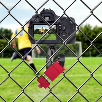 Модернизирана алуминиева оградна стойка за DSLR камера 360-градусово въртене Магическа скоба за ръка за бейзболна футболна мрежа/верига Скоба за телефон