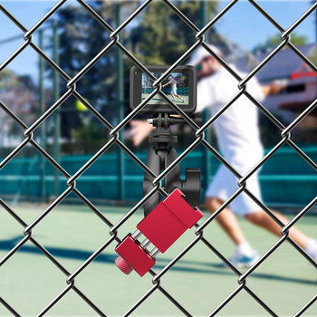 Модернизирана алуминиева оградна стойка за DSLR камера 360-градусово въртене Магическа скоба за ръка за бейзболна футболна мрежа/верига Скоба за телефон