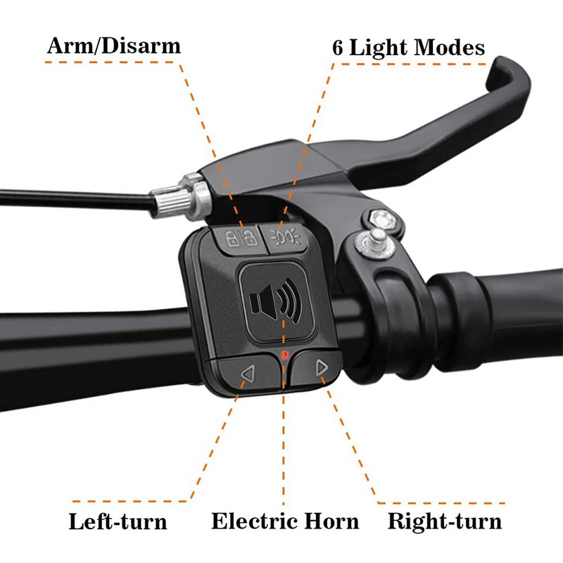 Sectyme nuotolinio valdymo pultas, skirtas SF31 dviračio galinių žibintų signalizacijos priedams