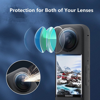 2PCS Защита срещу надраскване за Insta360 X3 Sticky Lens Guards Dual-Lens 360 Mod For Insta 360 X3 Protector Cap обектив Аксесоари за фотоапарат