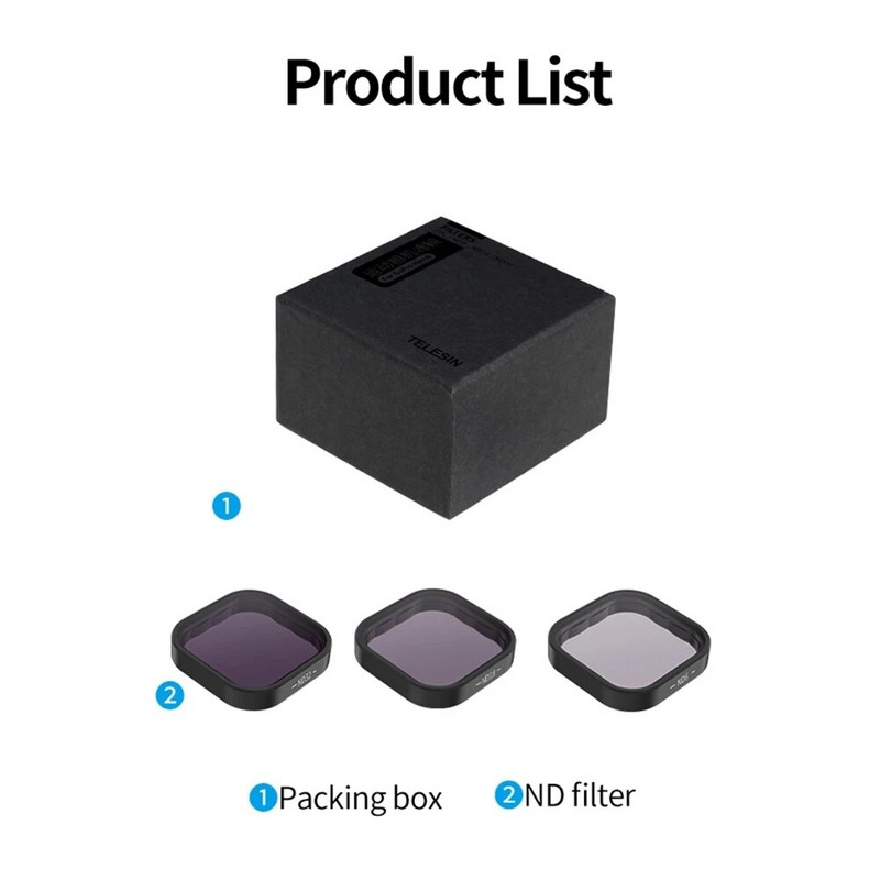 TELESIN GoPro ND8 ND16 ND32 CPL objektívszűrő készlet alumínium ötvözet váz GoPro Hero 9 10 11 akciókamera ND objektív tartozékhoz