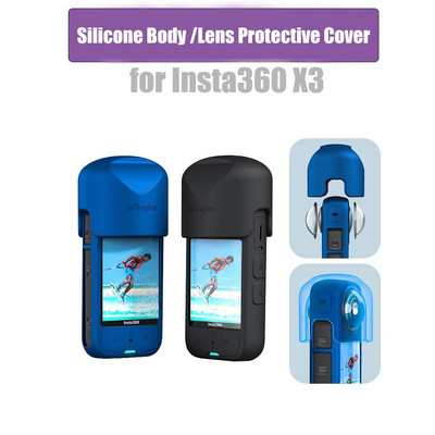 Κάλυμμα σιλικόνης σώματος για κάμερα δράσης Insta360 X3 Κάλυμμα φακού σιλικόνης Sticky Lens Guards Θήκη προστασίας σώματος