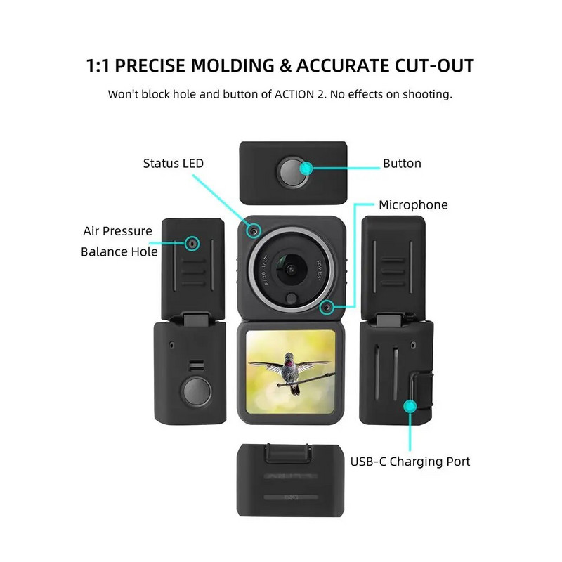 Dodaci Split Type Shell Protective Case Cover Silikonski zaštitnik za DJI Action 2