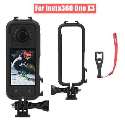 Protective Frame Cage For Insta360 One X3 Expansion Housing Mount With Adapter For Insta 360 X3 Action Panoramic Camera