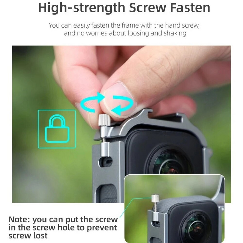 Μεταλλικό κλουβί για Insta360 X3 Προστατευτική θήκη αλουμινίου σκελετό με κρύα στηρίγματα στήριξης παπουτσιών Κάλυμμα περιβλήματος για insta 360 One X3