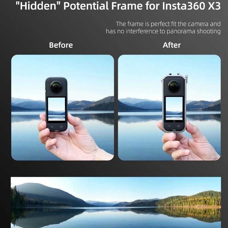 Μεταλλικό κλουβί για Insta360 X3 Προστατευτική θήκη αλουμινίου σκελετό με κρύα στηρίγματα στήριξης παπουτσιών Κάλυμμα περιβλήματος για insta 360 One X3