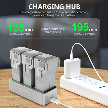 Charger Hub For DJI Mini 3 3-Way Charging Portable Intelligent Battery Fast Charging Hub for DJI Mini 3 4 PRO Drone Accessories