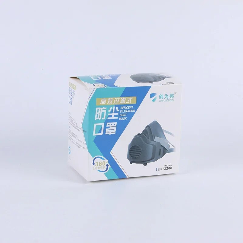 Biztonsági védelem Pormaszk 3200 Fejre szerelhető szilikon részecskementes légzőmaszk Ipari porálló