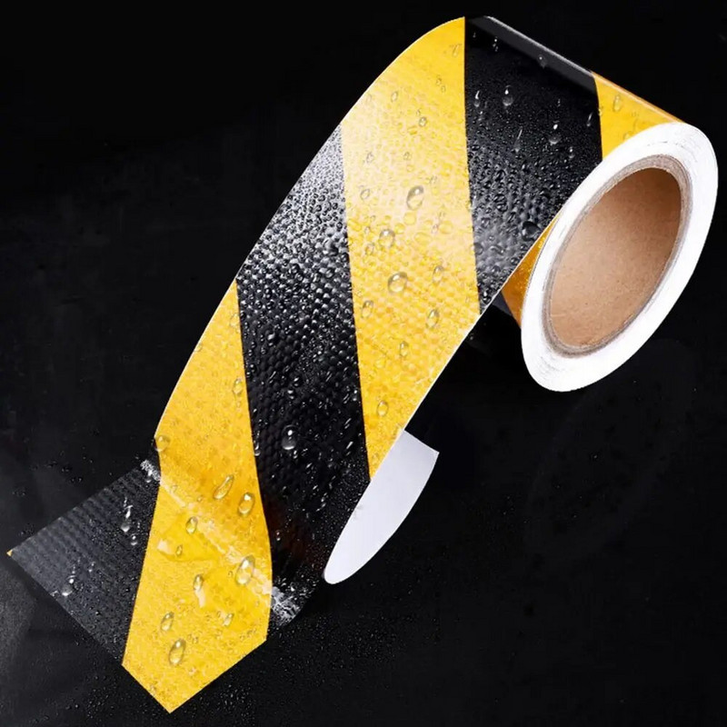 Daudzkrāsu atstarojošā lente 5x300cm automašīnu motociklu dekoru uzlīmes drošības zīmju brīdinājuma lente ūdensizturīga, izturīga slīpsvītras atstarotāja lente