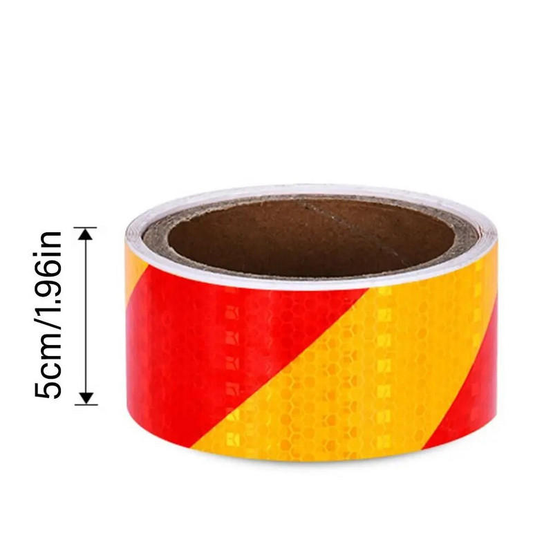 Daudzkrāsu atstarojošā lente 5x300cm automašīnu motociklu dekoru uzlīmes drošības zīmju brīdinājuma lente ūdensizturīga, izturīga slīpsvītras atstarotāja lente