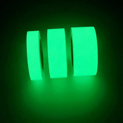 1-Luminoous Fluorescent Adhesive Glow In the Dark Pašlīmējošā mirdzuma uzlīme, brīdinājuma dienasgaismas spuldze