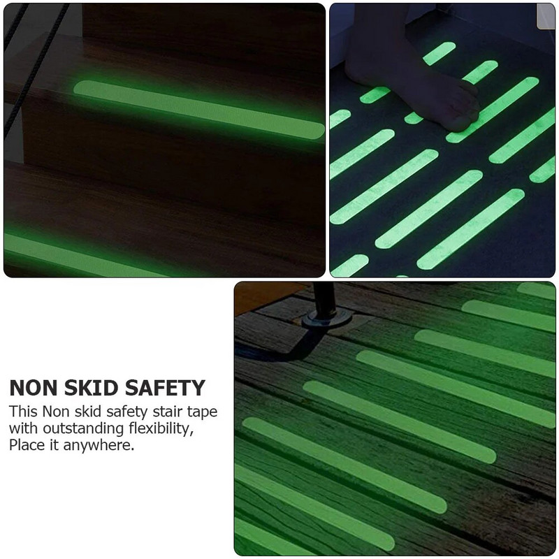 24 vnt Neslystantys lipdukai Neslystanti juosta Neslystanti sauga Atspindinčios PEVA juostelės laiptų rankenos Fluorescencinės juostos blizga