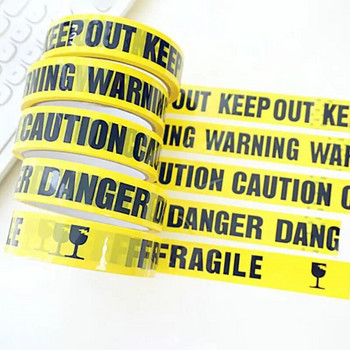 2,4 см*25 м предупредителна лента с маркировки Креативно напомняне Опасност, Внимание, Чупливо, Дръжте се навън, Предупреждение Предпазни залепващи ленти Декорация