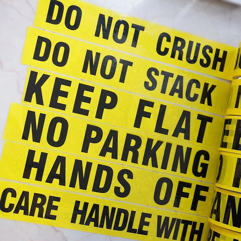 1/rola 48 mm * 25 m trake sa znakovima upozorenja Zabranjeno parkiranje Ruke dalje od posla Sigurnosne ljepljive Opp trake DIY naljepnica za skladište tvornica škola