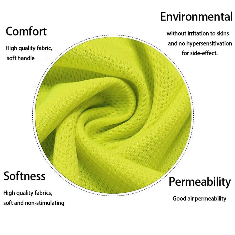 Lauko sporto fluorescenciniai, didelio matomumo saugos darbo marškinėliai Vasariniai kvėpuojantys darbo marškinėliai, šviesą atspindintys marškinėliai greitai džiūstantys