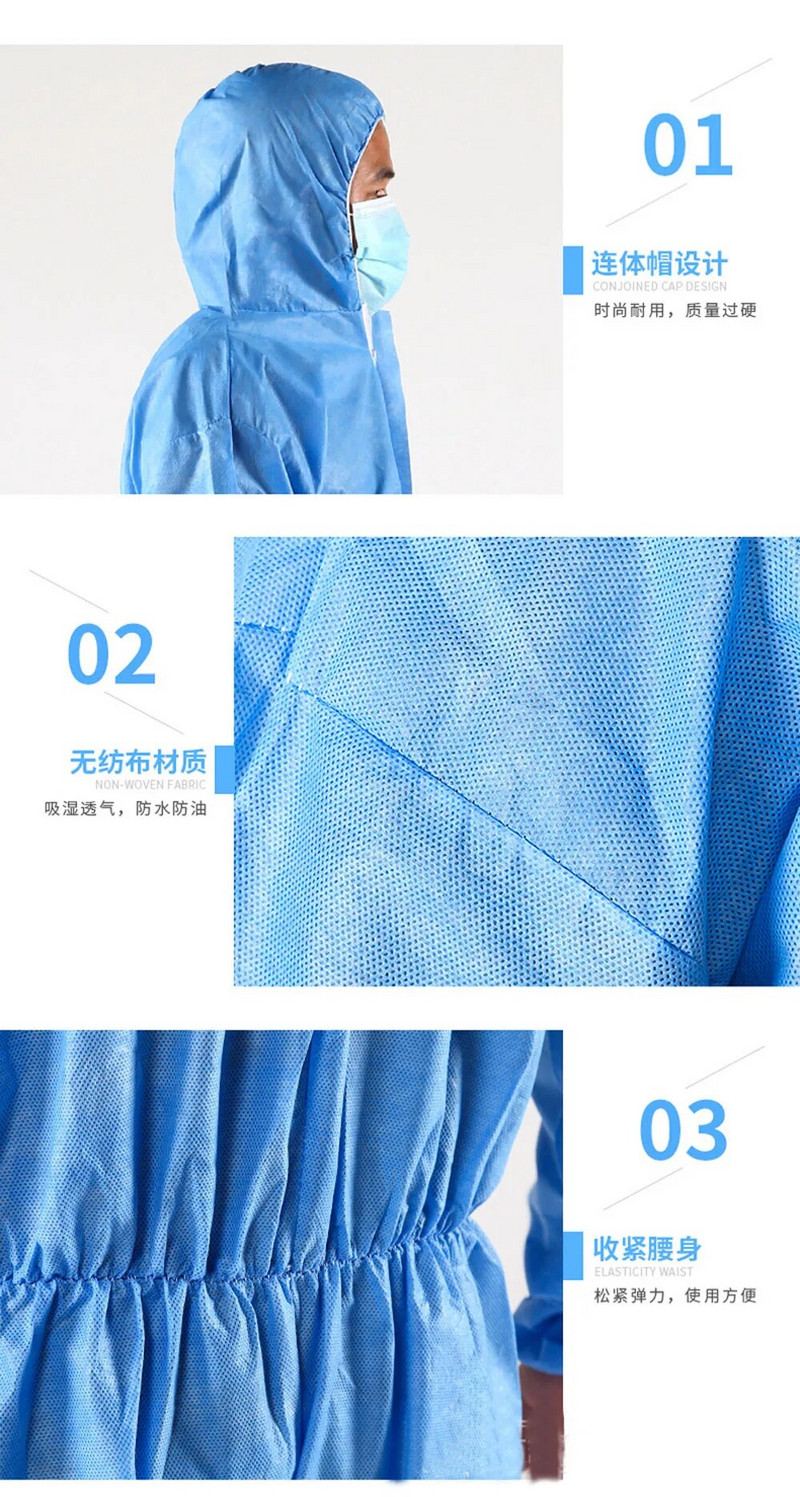 Vienkartinis neaustinis audinys, apsauginis, kvėpuojantis, dulkėms atsparus apsauginis drabužis, atsparus vandeniui, aliejui atsparus „Spary“ dažymo kombinezonas