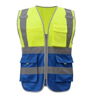 SFvest Safety Šviesą atspindinti liemenė vyrų saugos darbo apranga darbo liemenė įrankių kišenės geltona mėlyna liemenė nemokamas pristatymas