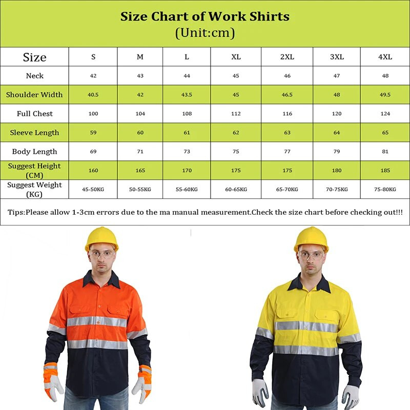 AS/NZS Australian Miner Hi Vis Button Munkaing Férfi Fényvisszaverő sárga és sötétkék kéttónusú biztonsági pamut ing