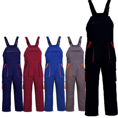 Kantáros Overall Férfi Női Munkaruházat Nagy méretű védőoverallok Szíjas Jumpsuit Több zsebes Egységes Ujjatlan Cargo Nadrág