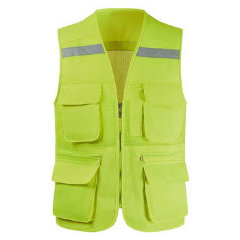 Фотографска жилетка с джобове Мрежесто работно облекло за мъже със светлоотразители