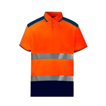Δίχρωμο κοντό μανίκι ασφαλές μπλουζάκι πόλο υψηλής ορατότητας αντανακλαστικό πουκάμισο με τσέπες Μπλουζάκι εργασίας Hi vis