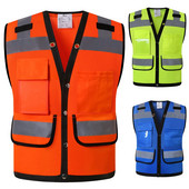„Hi Vis“ tinklelio saugos liemenė, šviesą atspindinti, apsauginė liemenė, atšvaitas, gerai matoma darbo apranga vyrams, moterims