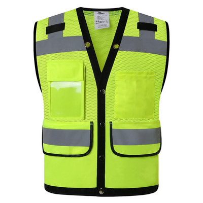 „Hi Vis“ tinklelio saugos liemenė, šviesą atspindinti, apsauginė liemenė, atšvaitas, gerai matoma darbo apranga vyrams, moterims