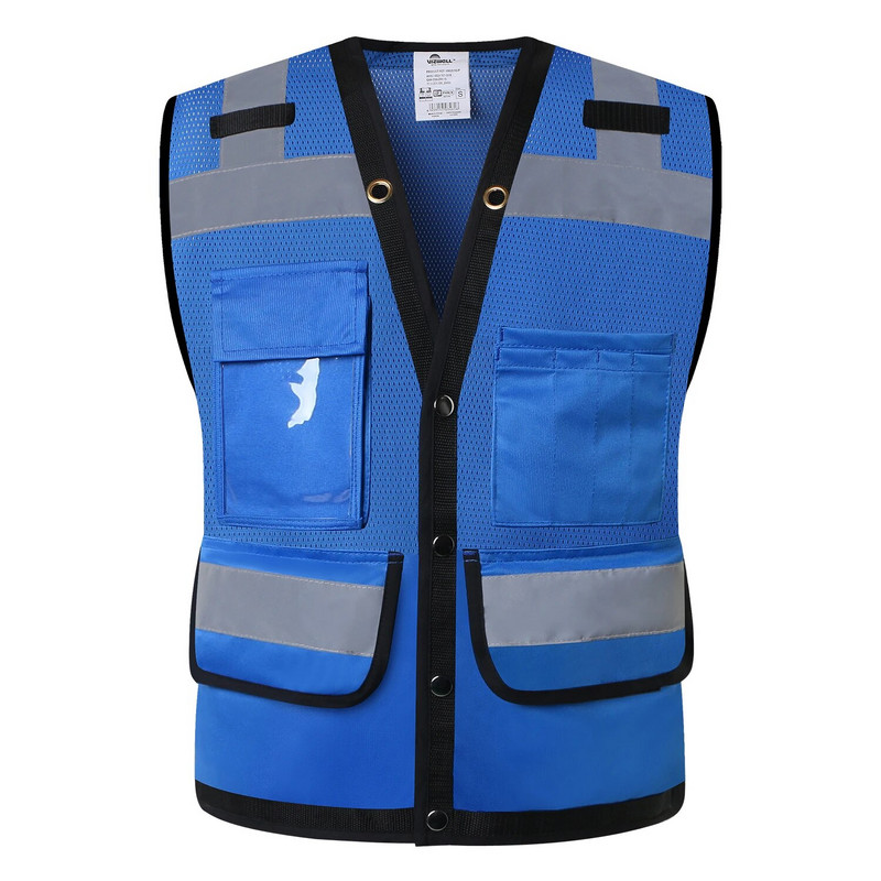 „Hi Vis“ tinklelio saugos liemenė, šviesą atspindinti, apsauginė liemenė, atšvaitas, gerai matoma darbo apranga vyrams, moterims