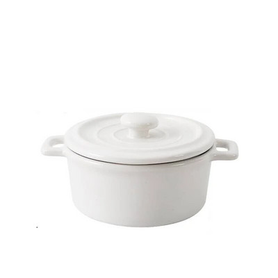 Keramička zdjelica za desert Mini zdjela za juhu Posuda za dječju hranu kuhana na pari Lonac s poklopcem Kuhinjska posuda za lonac Posuđe za kuhanje