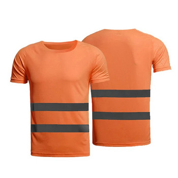 Предпазна работна риза с висока видимост Дишаща работна тениска Светлоотразителна тениска Мъжко дамско работно облекло със светлоотразителни ленти Син