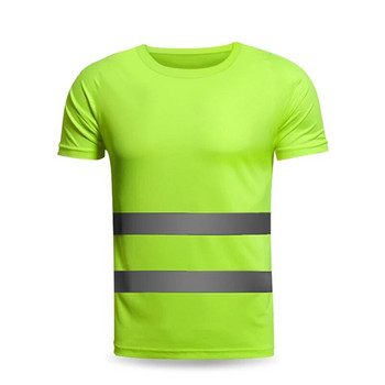 Предпазна работна риза с висока видимост Дишаща работна тениска Светлоотразителна тениска Мъжко дамско работно облекло със светлоотразителни ленти Син