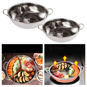 Κατσαρόλα Hot Shabu Divider Ανοξείδωτο ατσάλι που φουσκώνει πιάτο Τρόφιμα 3 σε διαιρεμένο χώρο Εφαρμογή Μαγειρικά σκεύη κινέζικο διαχωριστικό