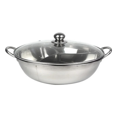 „Hot Hot Shabu“ skirstytuvas nerūdijančio plieno trinties indas Maisto 3 klasės padalintas plotas, platus pritaikymas virtuvės reikmenys, kiniškas skirstytuvas