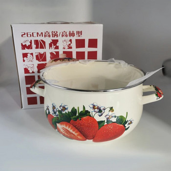 Μαγειρικό σκεύος σούπας φράουλας 5L 26cm Εμαγιέ Κατσαρόλα