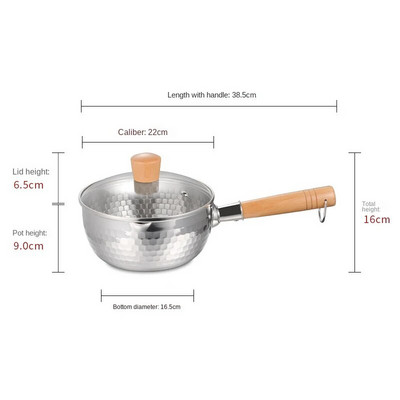 Japanski snježni lonac od nehrđajućeg čelika Lonac za kuhanje s neprijanjajućim premazom bez premaza za kuhanje instant rezanaca s izljevom Lonac za mlijeko