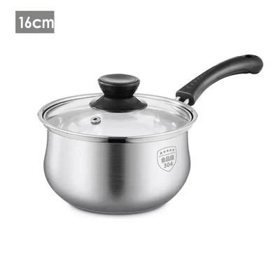 Kuhinjska posuda za kuhanje od nehrđajućeg čelika 304 Posuda za mlijeko Posuda za juhu Neprianjajuća tava sa staklenim poklopcem Lonci za kuhanje