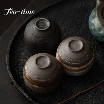 80 мл японска ретро чаша за чай, ръчно изработена керамика, проба, чаша за чай, груба керамика, занаяти, единични чаши, домакински майсторски чаши, чаша за кунг-фу