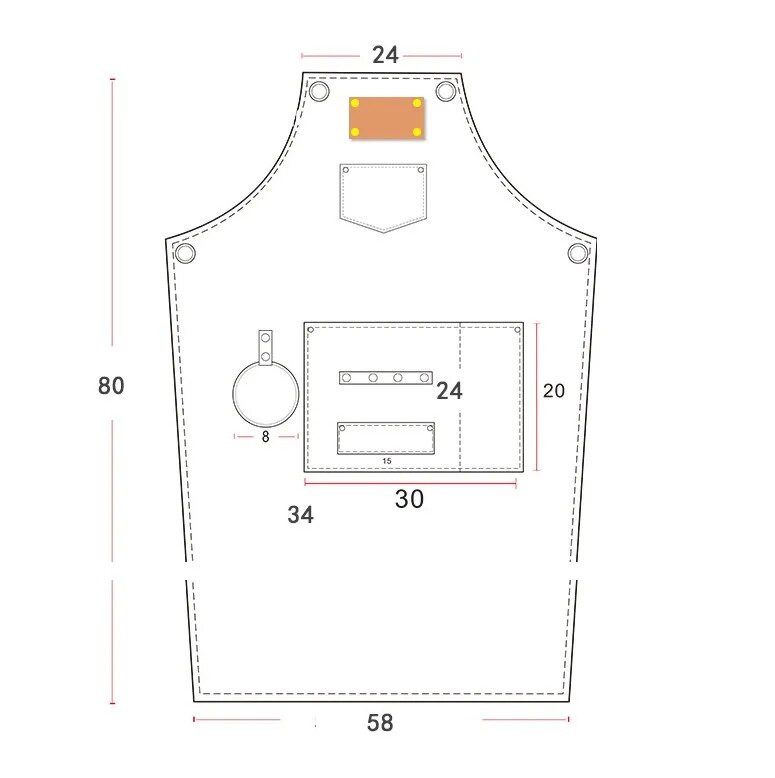 Mados drobė Seilinukas Odinis Virėjas Virtuvinė prijuostė Moterys Vyrai Barista Barmenė Kišenės Namai Kirpėjas Kava Restoranas Puikus kostiumas