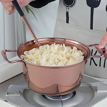 Κουζίνα 18 cm Διπλή λαβή από ανοξείδωτο ατσάλι στοκ Κατσαρόλες Γυάλινο καπάκι κουάκερ Ramen Μαγειρικά σκεύη Κατάλληλα για όλες τις εστίες