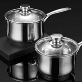 304 Nerūdijančio plieno sriubos puodas su dangteliu, rankena, išsilieję mini pieno puodai, atsparūs nuplikimui puodai, virtuvės reikmenys